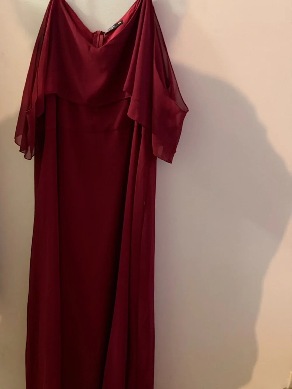 NWOT, 4XL/20 SHEIN Curve, Women's Burgundy Off-Shoulder Maxi Dress - Picture 5 of 13